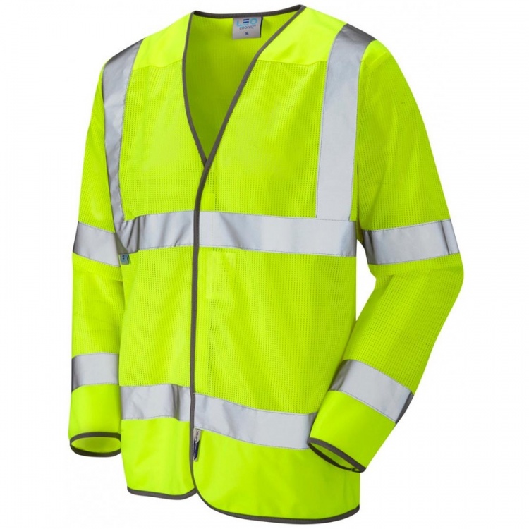 Leo Workwear S04-Y Fremington Coolviz Hi Vis Ventilated Long Sleeve Vest Yellow